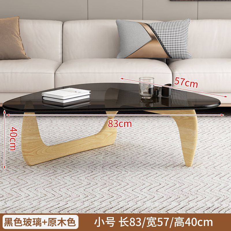 회색 유리 + 원목 다리