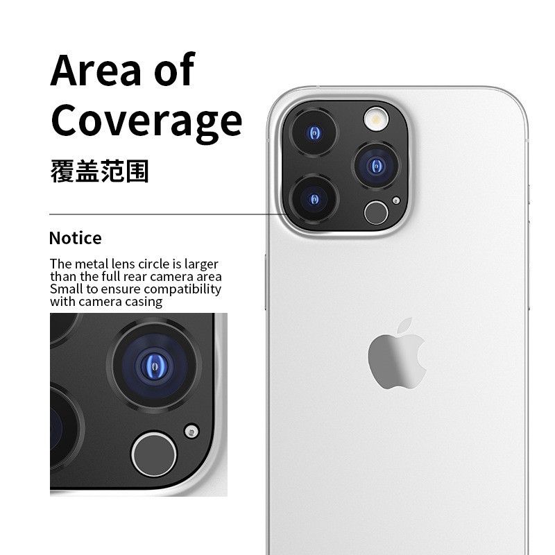 Aplicable a iPhone15Pro aleación de aluminio película de lente todo incluido Apple 15PROMAX película de lente esmerilada etiqueta protectora