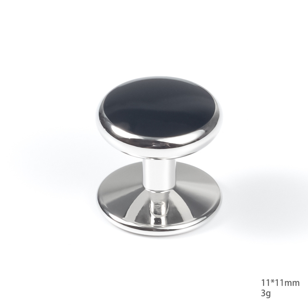 Gemelli e borchie da uomo in agata nera di alta qualità, set di gemelli per camicia francese in smalto, regalo per le feste_voghion.com