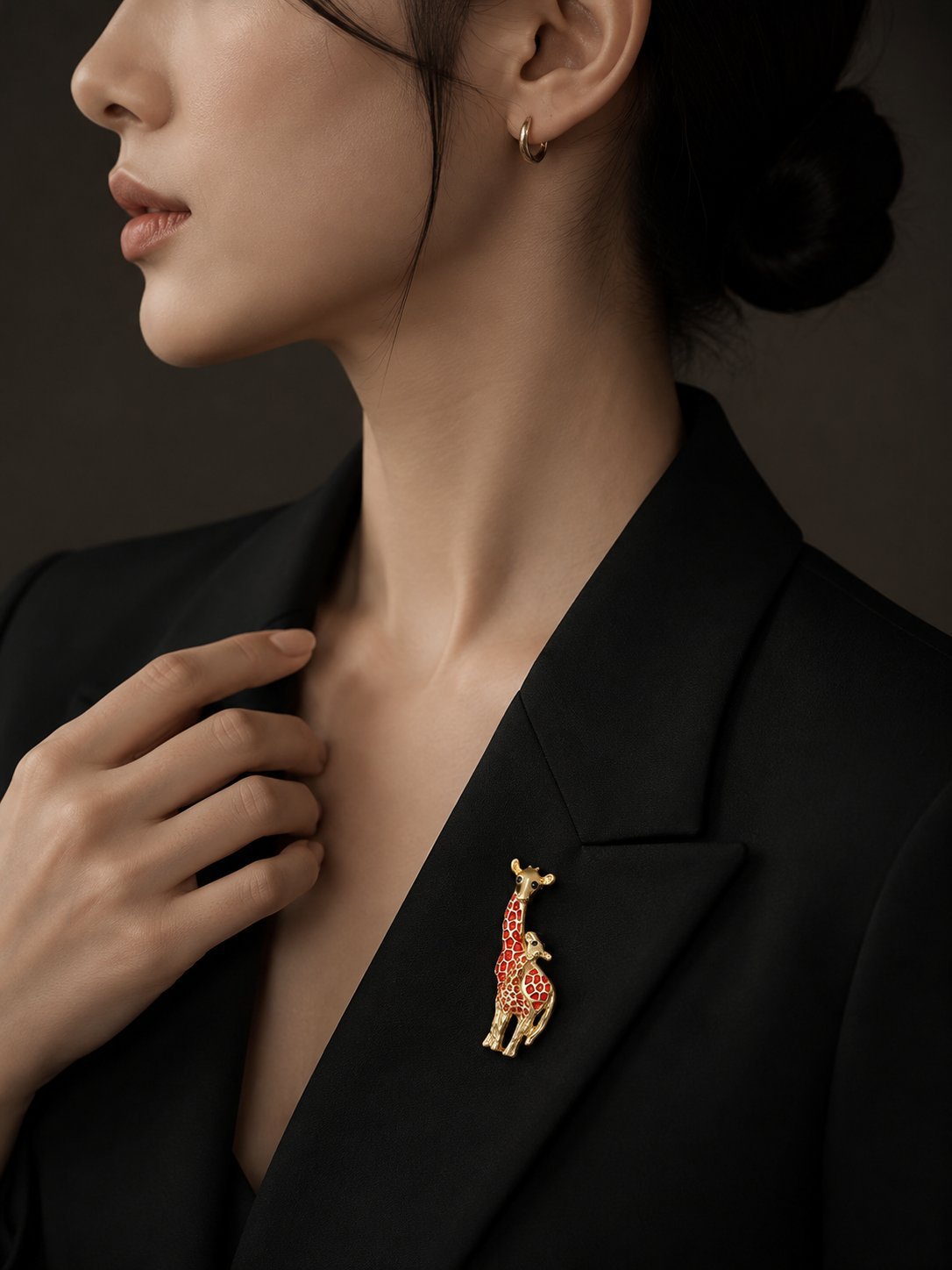 Fashion multi-color alloy oil drop enamel giraffe brooch temperament exaggerated men's and women's clothing corsage jewelry pins