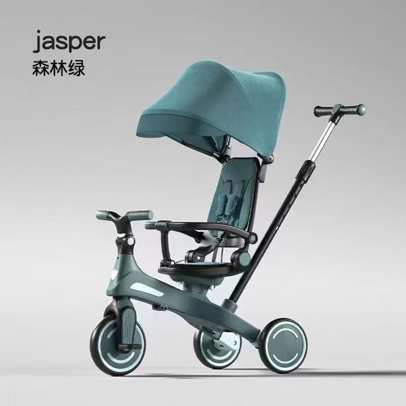 Children's Tricycle with Pedals, 1-3 Years Old Baby Can Push and Slide Stroller, Multi-Functional Stroller