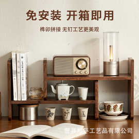 跨境实木桌面置物咖啡杯子茶具桌博古转角书餐桌纳木质厂家批发