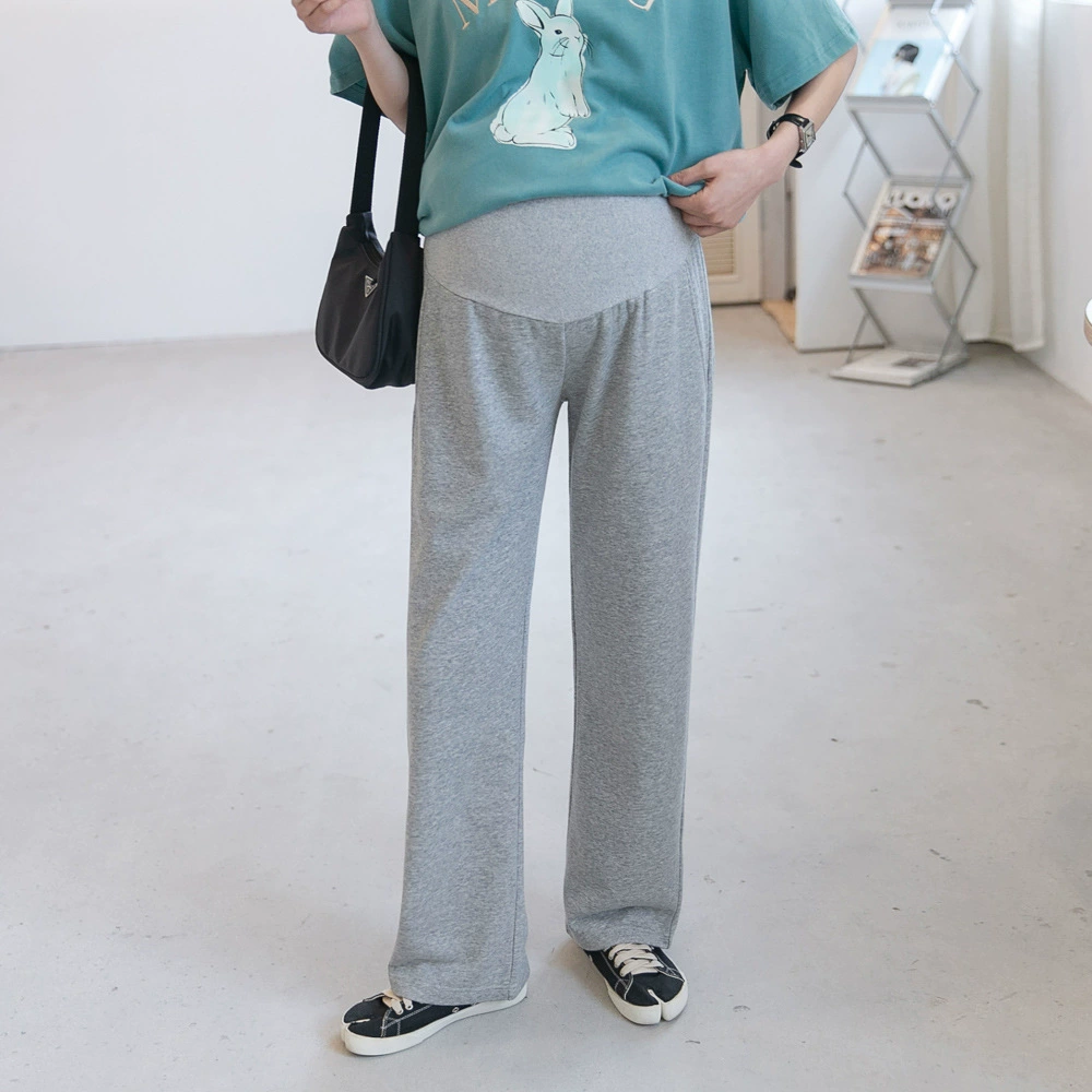 Весенние Новые Брюки для беременных, свободные брюки больших размеров с покрытием живота в Корейском стиле, модные прямые тонкие широкие брюки для мам, брюки