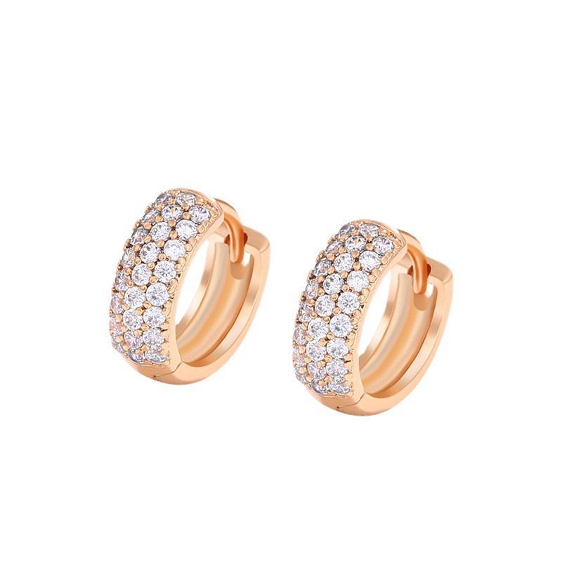 Xuping joyería simple ronda exquisita pendientes hebilla del oído joyería de estilo frío de alto grado temperamento pendientes al por mayor