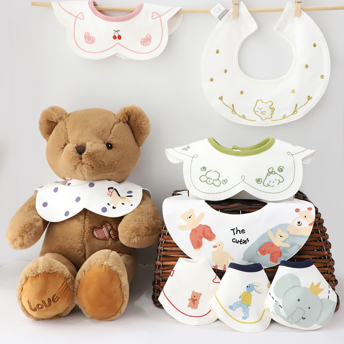Children's cartoon waterproof eating bib for new born for food