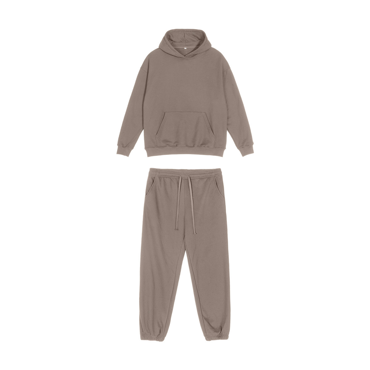 ETAI hombre 380G otoño y invierno con sudadera encapuchada simple color sólido tipo suelto hombre y mujer juego de dos piezas casuales