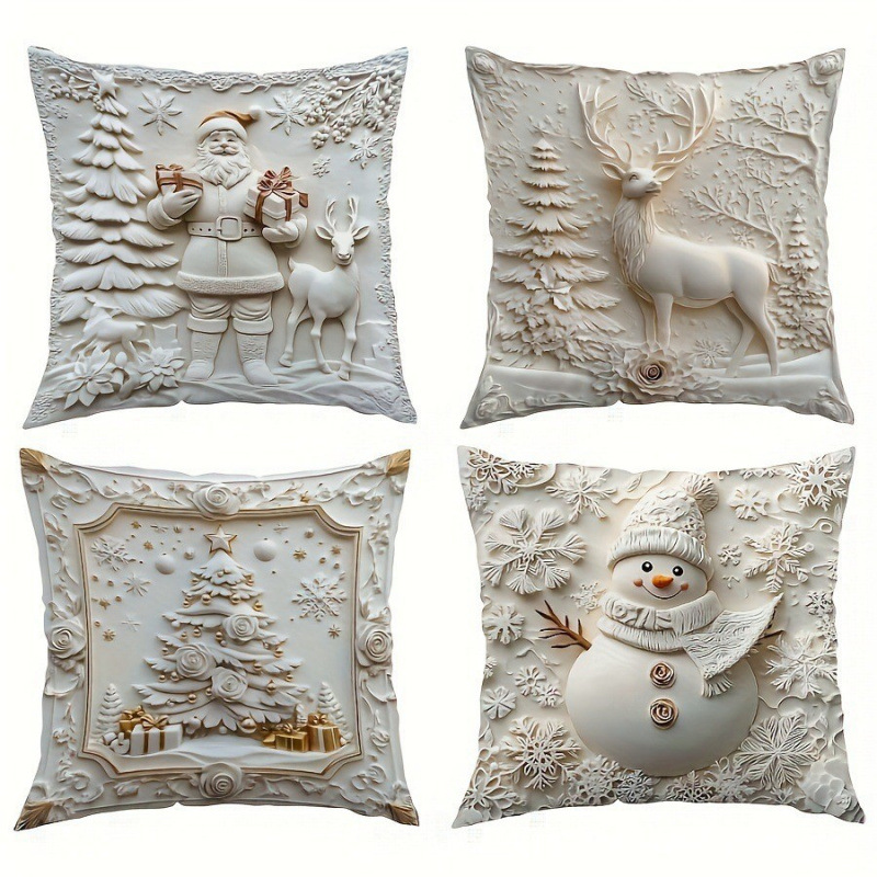 Navidad encontrada explosión abrazo funda de almohada festivales conejo alce decoración sofá atmósfera sensación de lino funda de cojín al por mayor image 18
