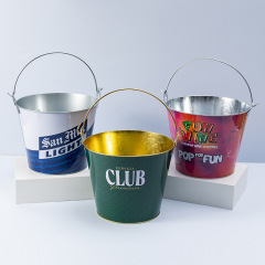 ブリキ 5 リットル亜鉛鉄アイスバケツ屋外ビール樽 4 色印刷バー KTV アイス粒子金属ビール樽