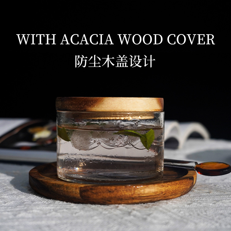 New Creative Glass Cup wooden tray suit home office drinking cup with lid high-looking coffee cup can be sent on behalf
