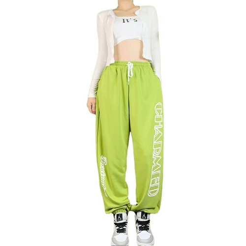 New style foot-binding design, personalized print, casual dancing sweatpants, women's all-matching sanitary pants, women's trend