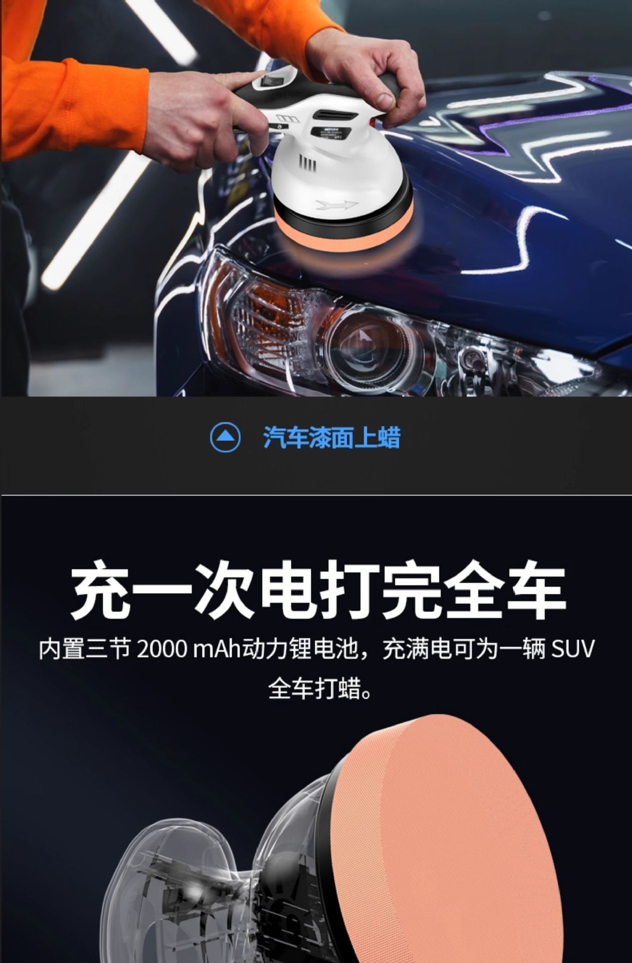 Wireless Waxing Machine Small Electric Car Beauty Scratch Paint Polishing Eccentric Polishing Machine Wholesale