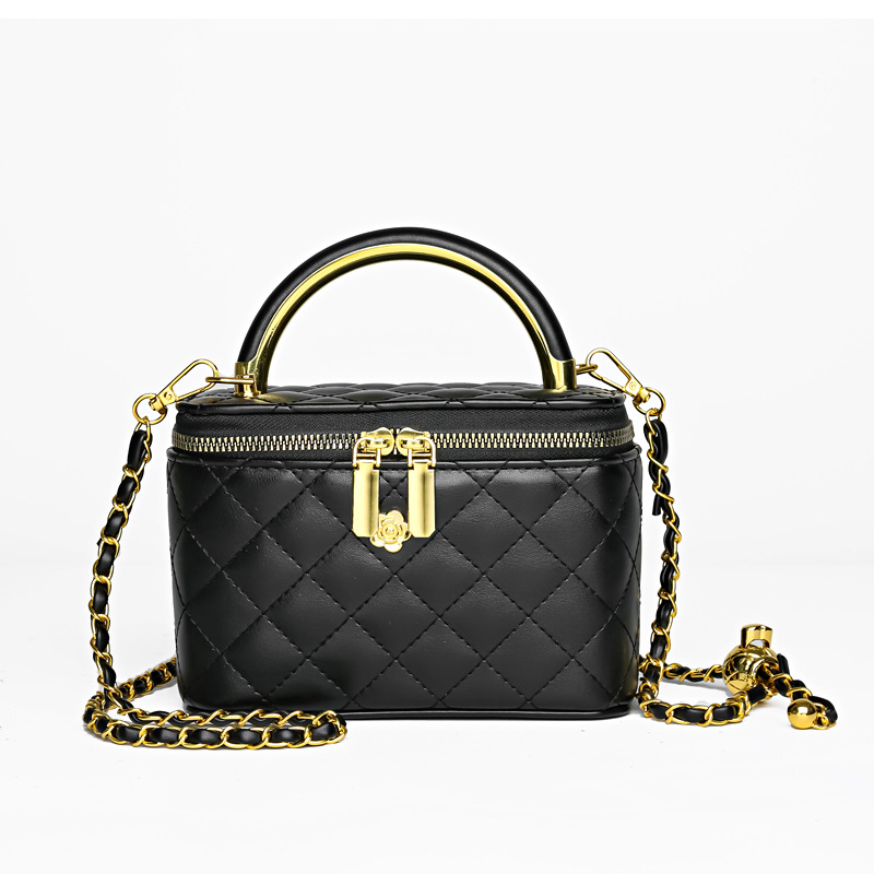 Hilo de bordado de rombos transfronterizos Bolso cuadrado pequeño Mujer 2025 Nueva cadena de lujo ligera Bolso de mensajero de hombro