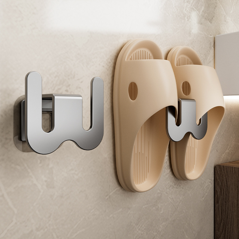 Bathroom Slipper rack punch-free wall-mounted toilet storage rack toilet door rear shoes storage rack artifact draining