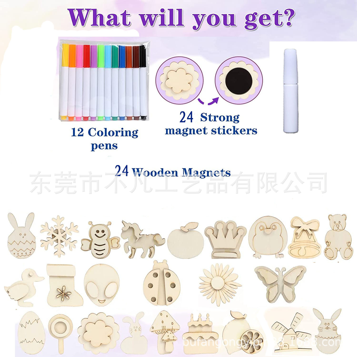 Imanes de Refrigerador Magnéticos, Manualidades para Niños, Regalos de Pintura Hechos a Mano, Imanes de Refrigerador de Madera Estéreo Magnéticos Suaves, Imán de Madera