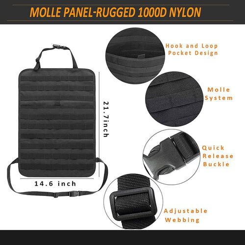 Tactical Car Molle Pouch Car Seat Back Organizer Bag Multi-purpose Military Enthusiast Storage Bag