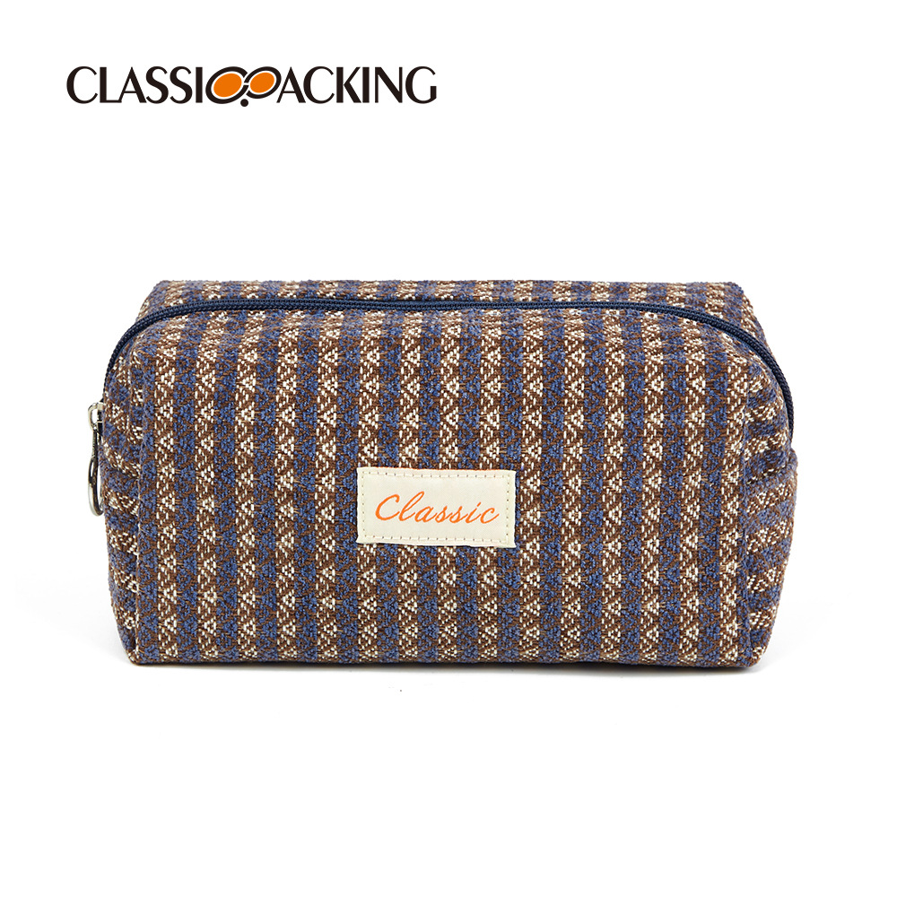 Bolsa de cosméticos retro de Europa y América bolsa de almacenamiento de loción de cepillo cosmético material de lona de gran capacidad se puede imprimir con logotipo exclusivo