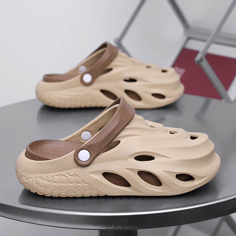Baotou zapatillas frías de verano pareja de moda de tamaño grande red red red agujero zapatos nuevos zapatos de playa EVA de piso grueso image 9