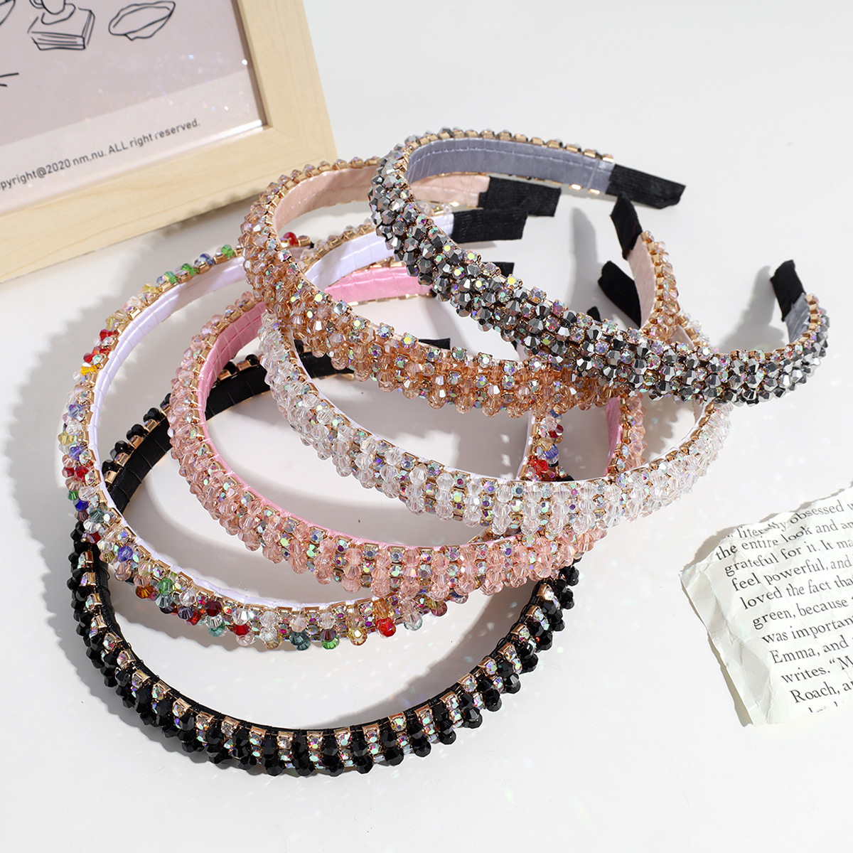 Women's Fashion C Shape Rhinestone Handmade Hair Band display picture 2