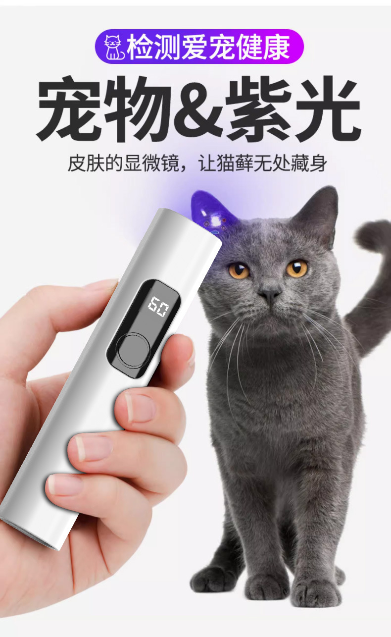 Wood's 365Nm Uv Black Mirror Cat Ringworm Lamp Banknote Detection Fluorescent Identification Uv Curing Manicure Purple Light Detection Lamp