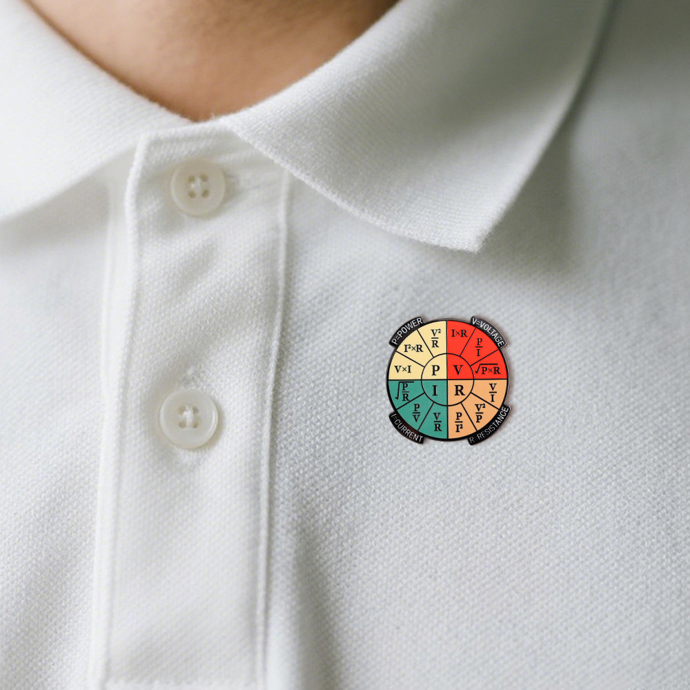 Ohm's Law Badge for Electrical Engineering Students and Physics Students, Ohm's Law Formula Pin