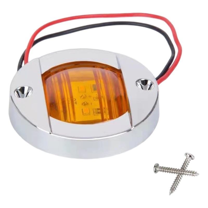 6Led Truck Side Light 12V Round Signal Light Trailer Metal Cruise Ship Light 24V High Brightness Turn Signal Light