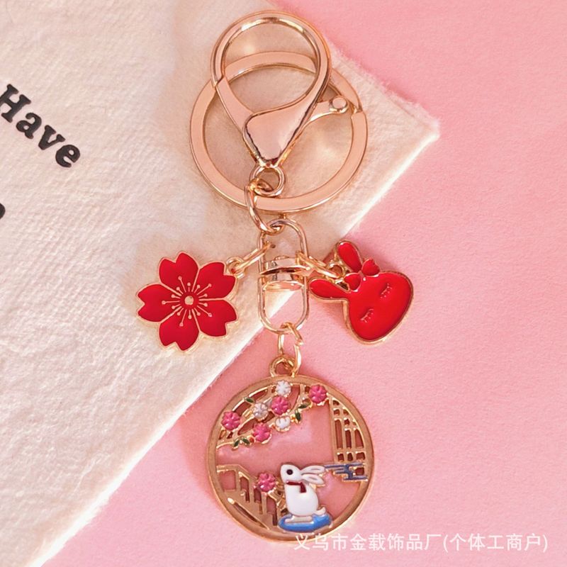 中秋節キーホルダーウサギ月かわいい合金ペンダントバッグペンダント親友ギフトホリデーギフト|undefined