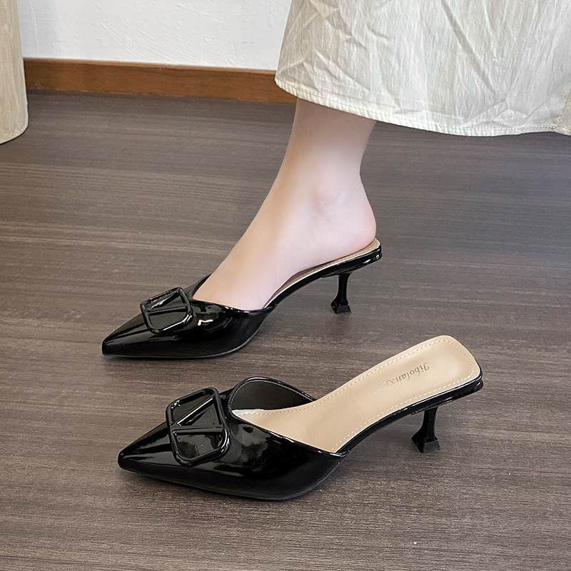 Sexy High-Heeled Pointed-Toe Sandals for Women 2024 Summer New Niche Design Baotou One-Line Stiletto Nude Sandals Sexy High-Heeled Pointed-Toe Sandals for Women 2024 Summer New Niche Design Baotou One-Line Stiletto Nude Sandals