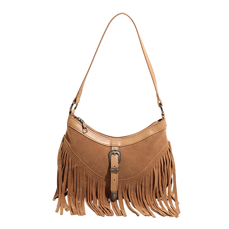 Bolsa de brazo retro retro transfronteriza con bordas para mujeres otoño y invierno 2025 nuevo estilo universal bolso de hombro de alta calidad bolso de transporte de pasajeros