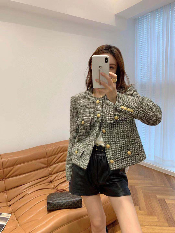 Shenzhen Nanyou Original Single High-end Women's Autumn and Winter Chanel Tweed Slim-fit Plaid Wool Suit Jacket for Women Shenzhen Nanyou Original Single High-end Women's Autumn and Winter Chanel Tweed Slim-fit Plaid Wool Suit Jacket for Women