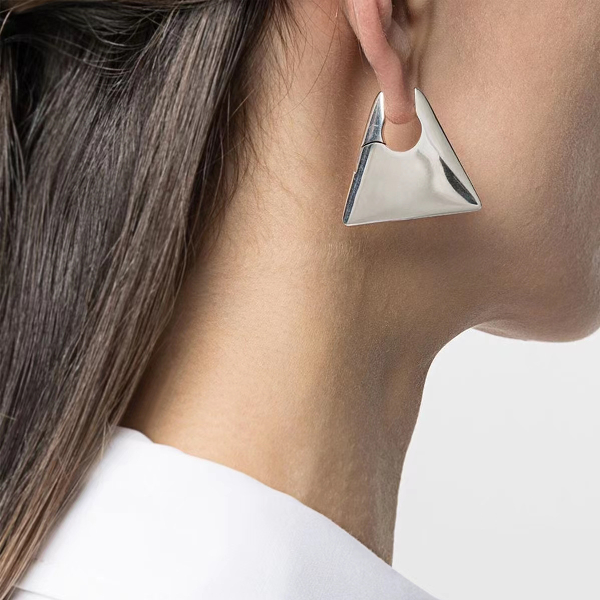Daily Occasion Copper Material Retro Triangle Copper Earrings Plating Copper Earrings