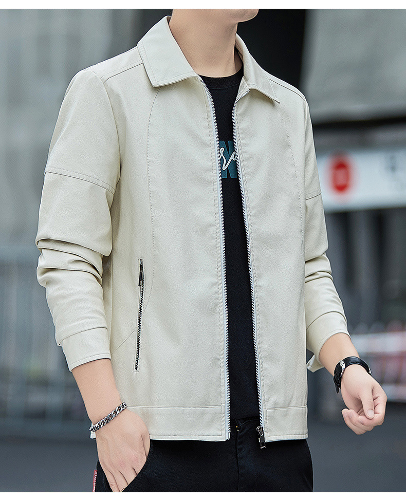 Herren Lederjacke Business Freizeit Sakko Für Herren Mit Revers_voghion.com