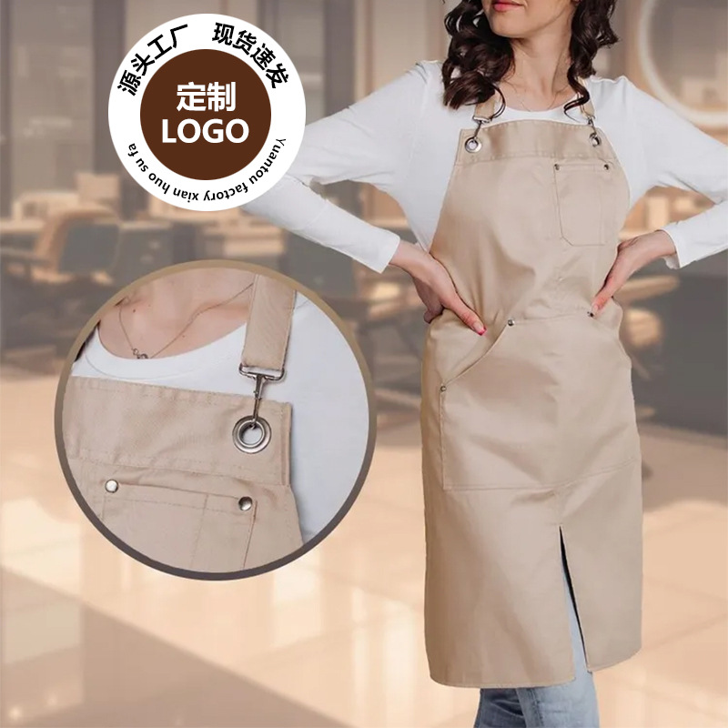 Transfronterizo Amazon delantal de lona logotipo personalizado agujero redondo ropa de moda horticultura floral delantal impermeable