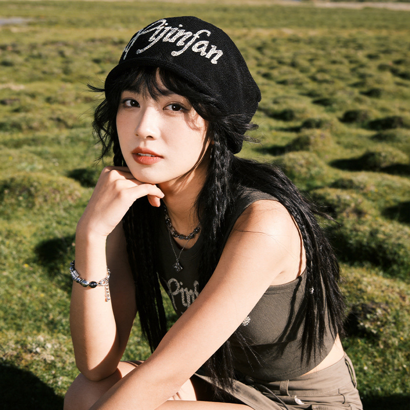 Spring and Summer Comfortable Breathable Slouchy Hat for Women, Thin Style That Makes the Face Look Smaller, Versatile Retro Jacquard Knit Hat Spring and Summer Comfortable Breathable Slouchy Hat for Women, Thin Style That Makes the Face Look Smaller, Versatile Retro Jacquard Knit Hat