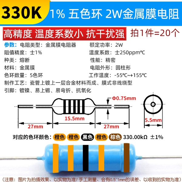 330K 1%(20)