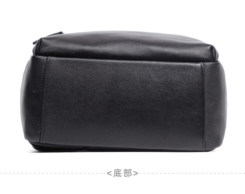 Ba lô nam da bò thật đơn giản, túi du lịch kiêm túi đựng laptop 15,6 inch — Màu đen chi tiết 17