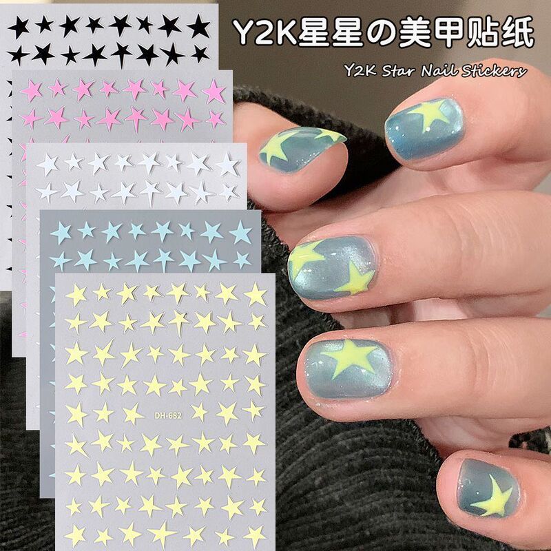Nail stickers trending on Xiaohongshu: Y2K five-pointed star, pink leather stars, ins-style sweet and cool hot girl nail decoration decals Nail stickers trending on Xiaohongshu: Y2K five-pointed star, pink leather stars, ins-style sweet and cool hot girl nail decoration decals