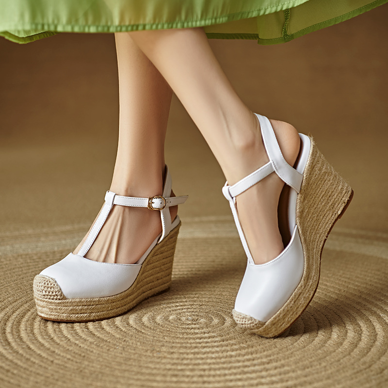 Sandal cao gót nữ mũi nhọn quai chữ T đế xuồng gót 9 cm — màu trắng, màu mơ