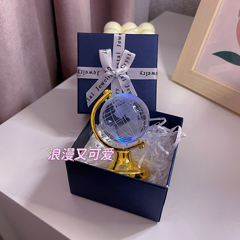 2022 New Crystal Earth Ornaments with Light for Students, Teachers, Best Friends Cheap Gifts for Study Bedroom Ornaments