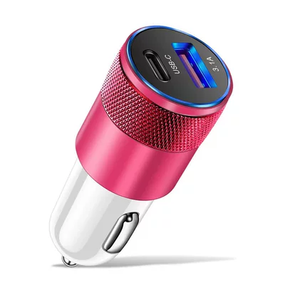 Mobil şarj cihazları metal car charger aluminum alloy - white-mei