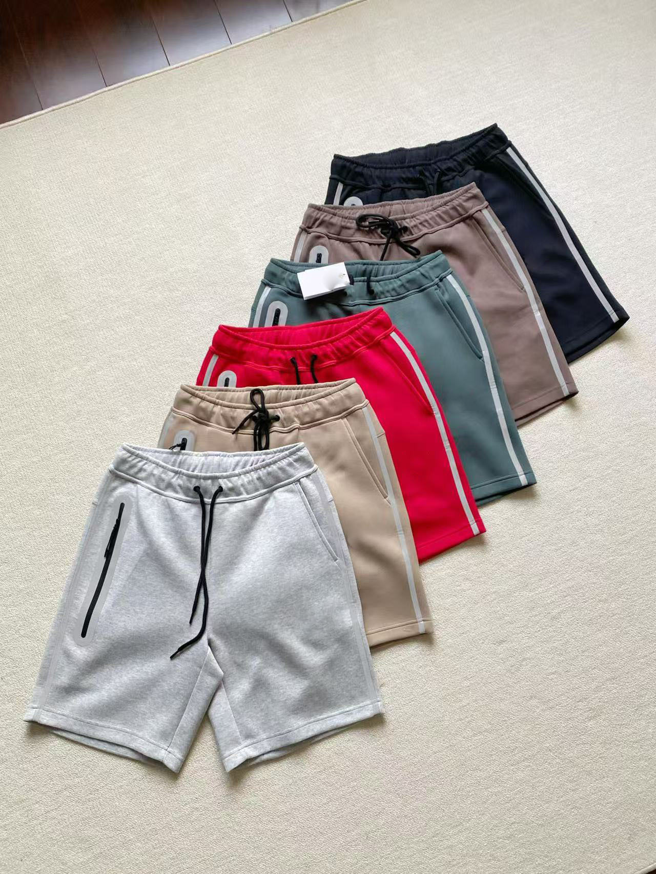 25SS Air Layer Cotton Quarter Shorts Pantalones cortos deportivos de algodón con capa de aire de pegamento reflectante