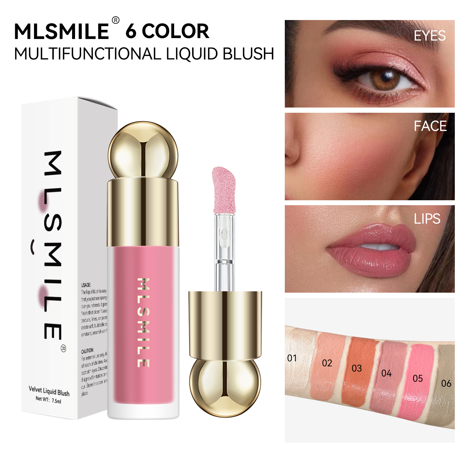 Explosive lip and cheek dual use universal hydrating multi-functional natural contouring high shine liquid blush_voghion.com