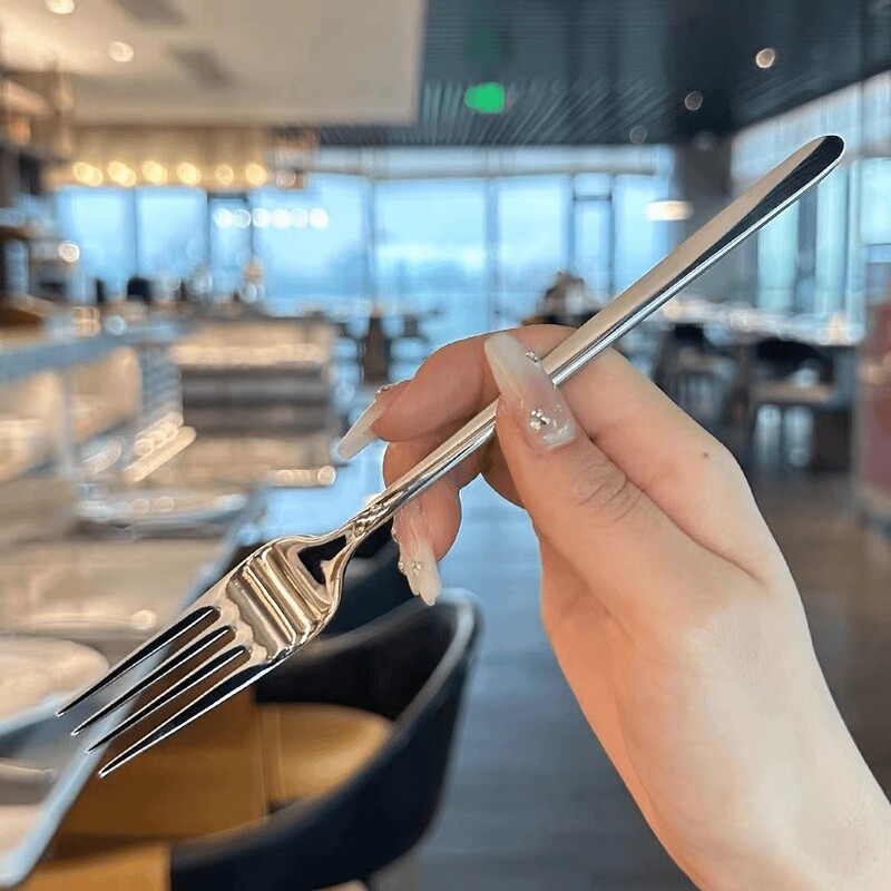 Stainless Steel Fork Household High-End Exquisite Long-Handled Western Food Fork Steak Pasta High-End Tableware Stainless Steel Fork Stainless Steel Fork Household High-End Exquisite Long-Handled Western Food Fork Steak Pasta High-End Tableware Stainless Steel Fork