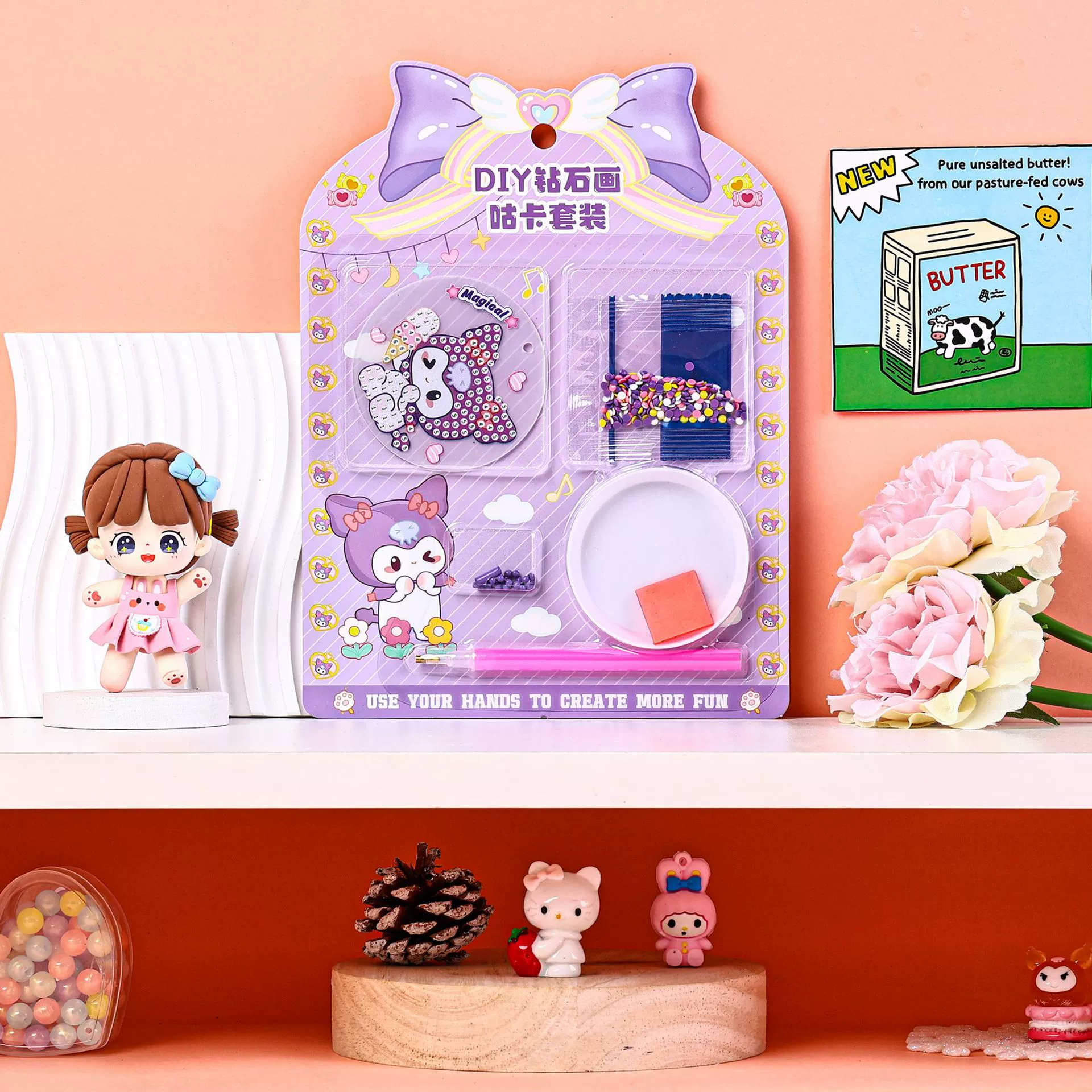 Собрание игрушек своими руками Sanrio, детская бриллиантовая игрушка, набор для детского сада, DIY, подарок на день рождения