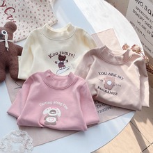 女童半高领打底衫A类婴儿德绒上衣秋冬季宝宝秋衣儿童内搭长袖t恤