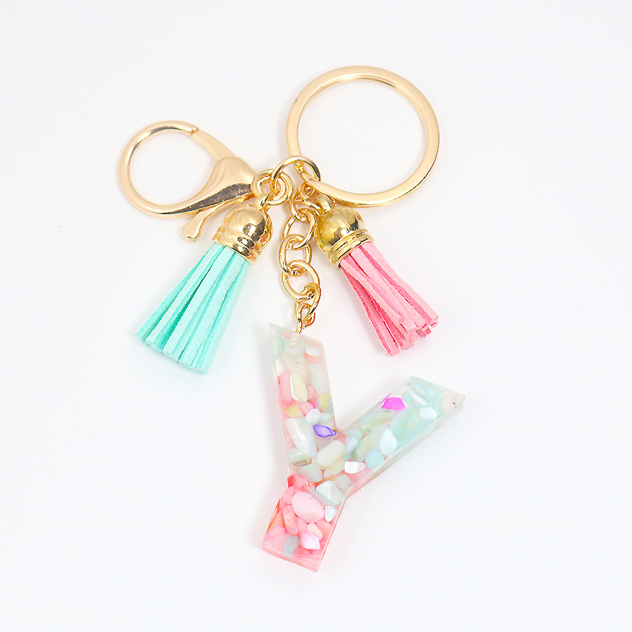 1 Piece Fashion Letter Plastic Resin Enamel Bag Pendant Keychain