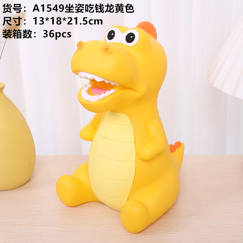 Gran creativo lindo dinosaurio de dibujos animados alcancía vinilo Tyrannosaurus alcancía Regalo de Cumpleaños de los niños