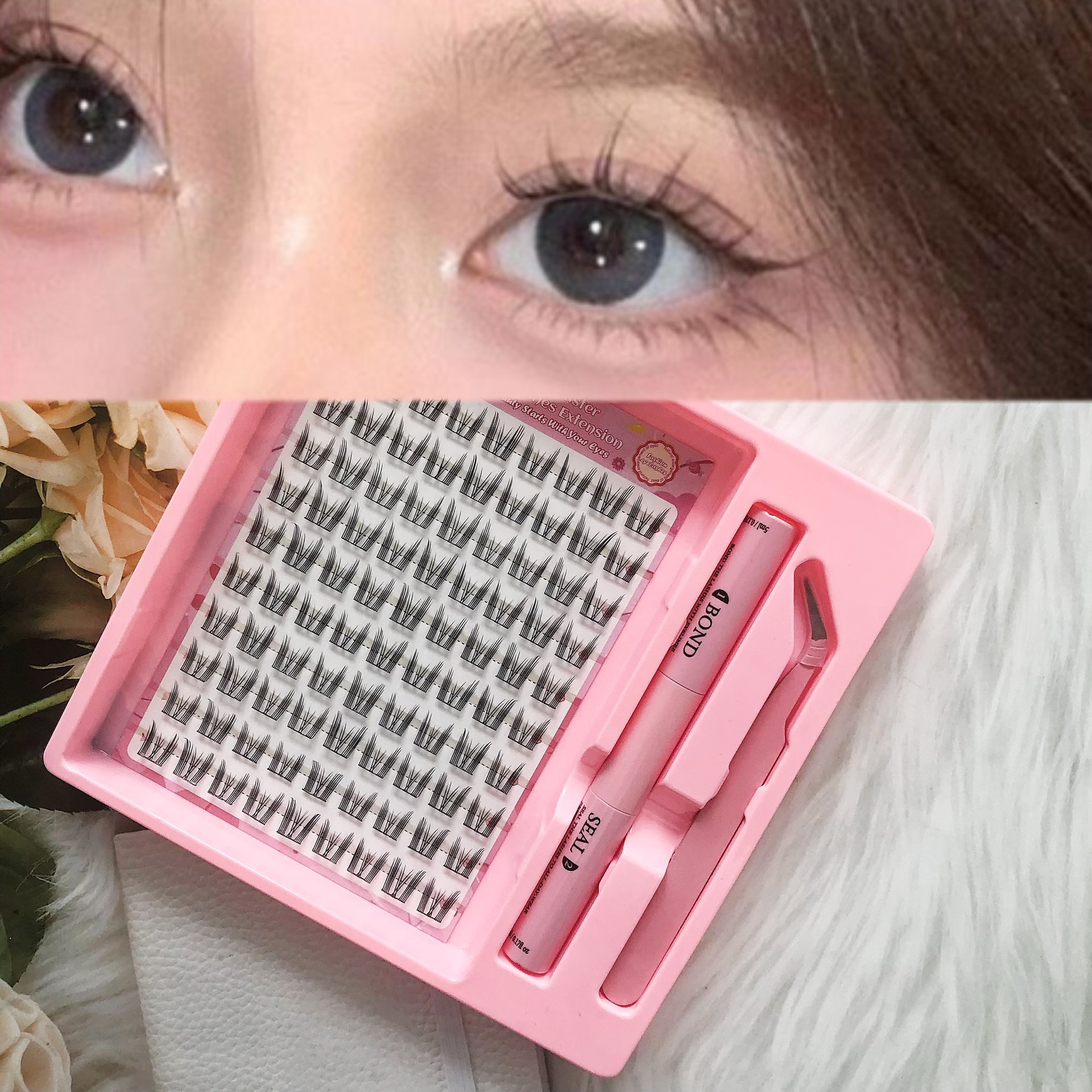 Conjunto de pestañas falsas transfronterizas de gran capacidad de gato elf puro deseo serie de venta caliente en Europa y América atmósfera de pestañas falsas