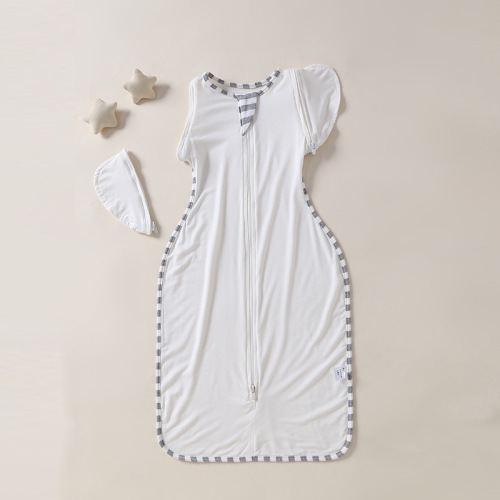 Newborn baby surrender type anti-jump sleeping bag, thin baby bamboo fiber artifact swaddle, universal in spring, autumn and summer
