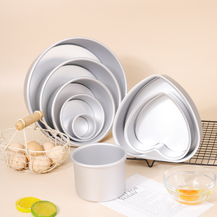 Round cake mold chiffon anode live bottom aluminum mold household cake baking grinding tool 6 inch 8 inch 10 inch wholesale