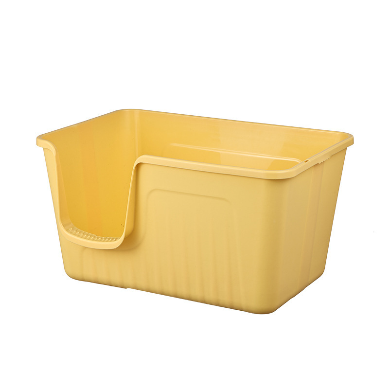 Inodoro para gatos de gran tamaño abierto anti-spillado exterior con mayor capacidad de arena para gatos semicerrada